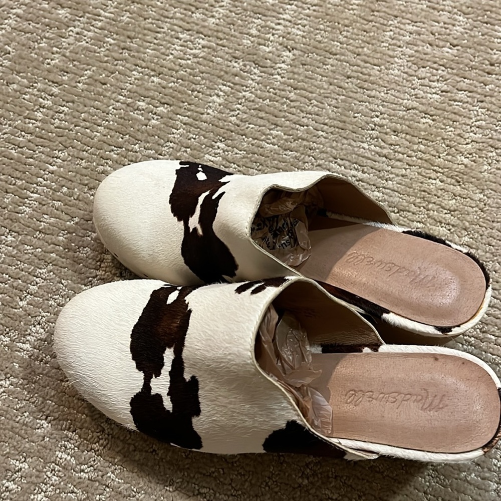Madewell Ayana Clog in Cow Print Calf Hair Size 8 - Picture 10 of 13